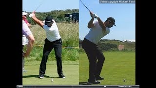 Jon Rahm golf swing  Long Iron faceon amp downtheline July 2017 [upl. by Destinee181]