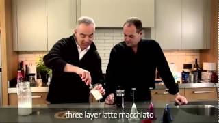 aerolatte  milk frother makes three layer caffè latte macchiato [upl. by Aicilanna341]