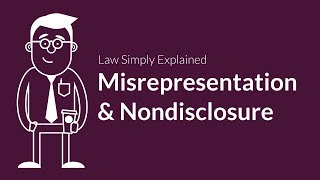 Misrepresentation and Nondisclosure  Contracts  Defenses amp Excuses [upl. by Enrev]