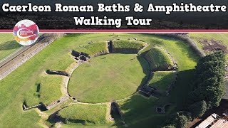 CAERLEON ROMAN BATHS amp AMPHITHEATRE WALES  Walking Tour  Pinned on Places [upl. by Leunam922]