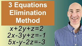 Solving Systems of 3 Equations Elimination [upl. by Ahsercal673]