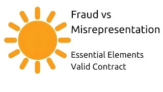 Fraud vs Misrepresentation  Other Essential Elements of a Valid Contract  CA CPT  CS amp CMA [upl. by Sherrod]